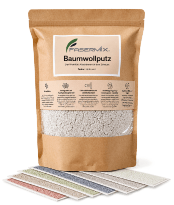 Freigestellter FASERMIX-Baumwollputz-Testbeutel